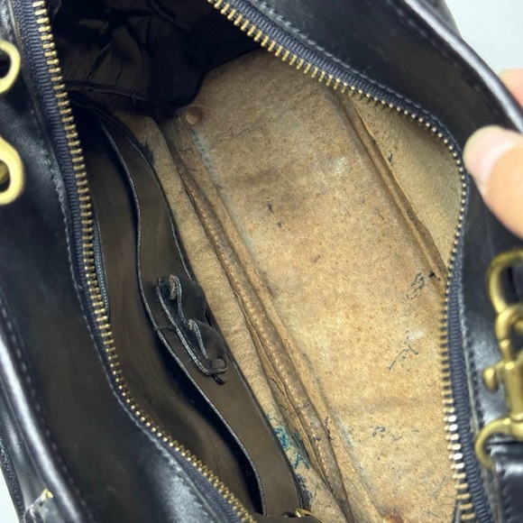 Vintage BRAHMIN Black Croc Leather Sathel Crossbody Hand Bag - Picture 12 of 14